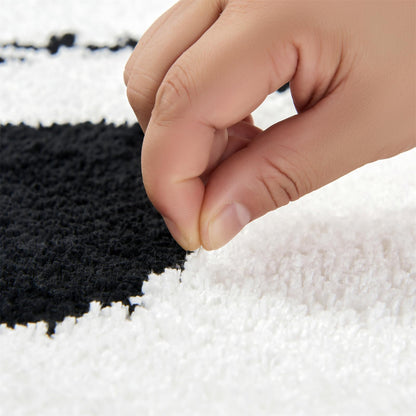 Ouyattle Jack Skellington Halloween Round Bath Mat 16''W x 24''L, Non-Slip Washable Soft Absorbent Shaggy Bath Rug Spooky Creepy Cute Halloween Shower Floor Bathroom Mat