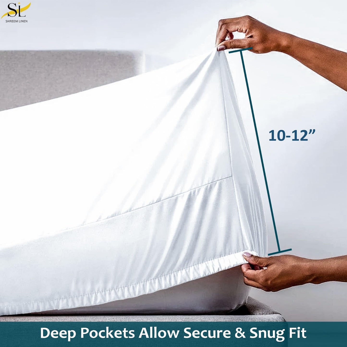 Shreem Linen RV Bunk Sheets 28x75, 100% Egyptian Cotton 4-Piece Camper Bedding Set, Fits 10-12" Deep RV Mattress, White