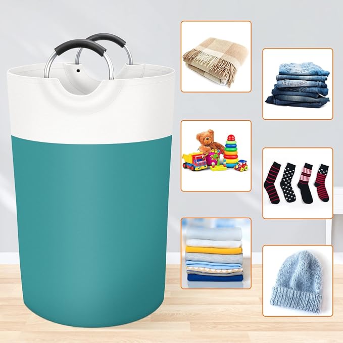 BlissTotes 115L Laundry Basket, Freestanding Laundry Hamper, Collapsible Dirty