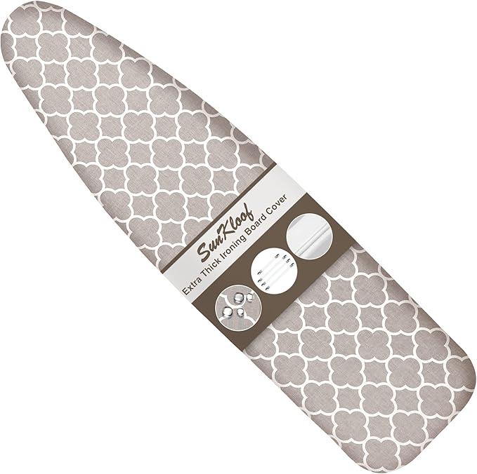 Ironing Board Cover and Pad 15"x54" Extra Thick Natural Cotton, Scorch and