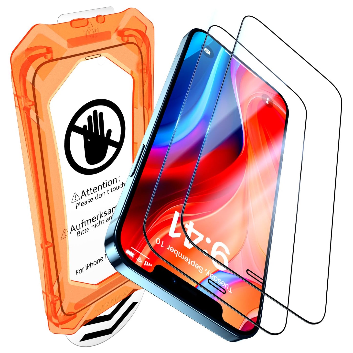 UniqueMe for iPhone 16 Pro Screen Protector - [Military Grade Shatterproof & 9H+ Hardness] Screen Protector 16 Pro Tempered Glass Full Coverage Protection, Easy Installation, 2 Packs