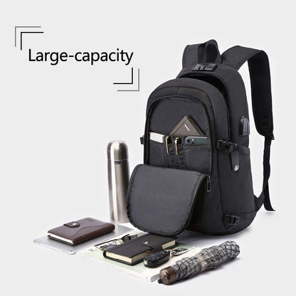 Anti-Theft Laptop Backpack,Business Travel Backpack Bag with USB Charging Port Lock,Water Resistant College School Computer Rucksack Work Backpack for Mens Womens Fits 15.6 Inch Laptop-Black