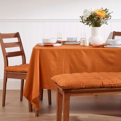 HOMESCAPES Premium Orange Cloth Napkins, Set of 4, Handcrafted, Plain 100% Cotton Fabric Napkins, Washable & Reusable, Dinner Table Napkins for Parties, Events & Weddings - Burnt Orange, 45 x 45cm