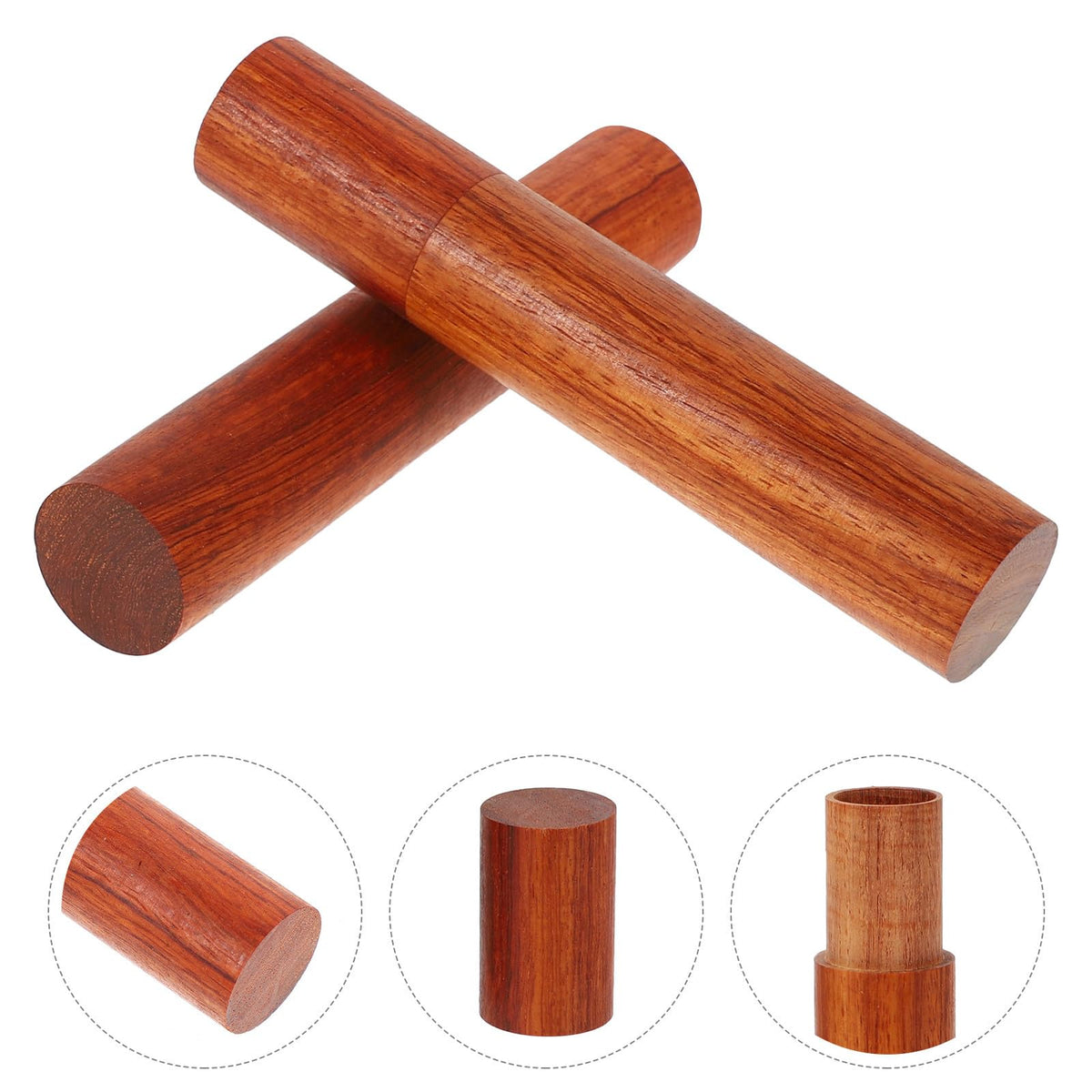 HOMSFOU Natural Incense Tube Storage Holder with Sealing Cover Portable Wooden Incense Stick Storage Tube for Home Decor and Travel Compact 4.92X3.30X0.82 Inch
