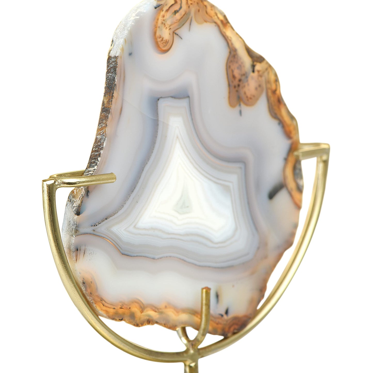 Creative Co-Op Main + Mesa Natural Brown Agate on Stand