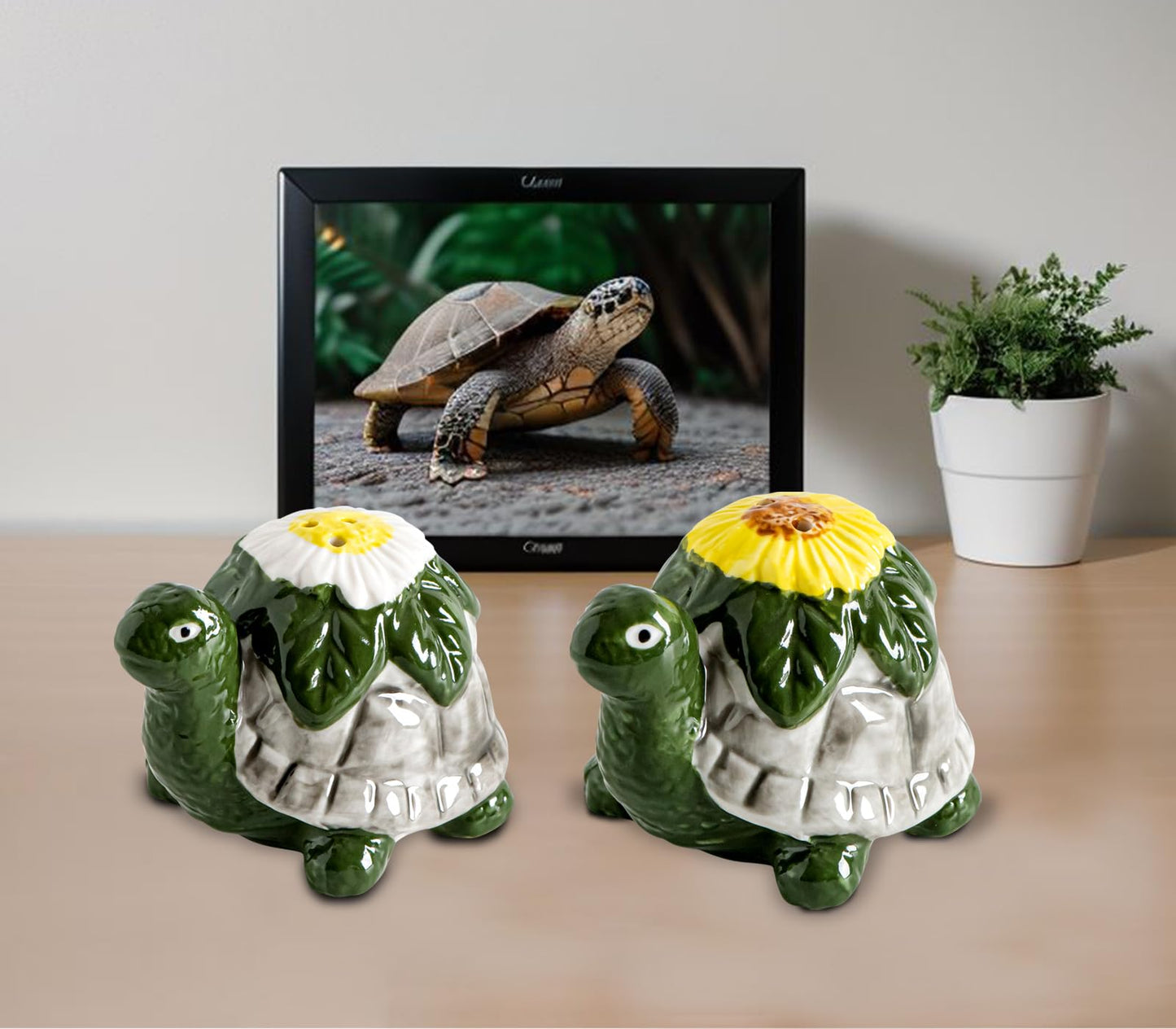 Turtle Salt And Pepper Shakers Set Ceramic Salt And Pepper Set Cute Pepper And Salt Shakers For Kitchen Saleros Para Cocina Beach,Tropical, Ocean Decoration