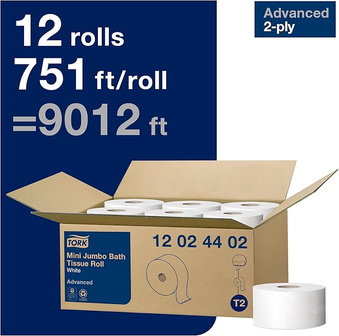 Tork Matic Soft Hand Towel Roll, Quick-Absorbing, Long-Lasting, Thick 2-Ply