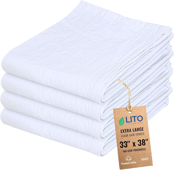 Flour Sack Towels | Tea Towel for Crafts| Kitchen Dish Cotton Blank Towel for
