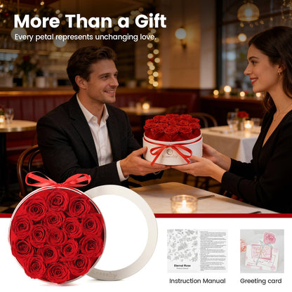 Valentines Day Flowers Roses Gifts for Her,16pcs Red Forever Preserved Roses in Heart Shape Gift Box,Valentines Day Delivery Prime Gifts-Roses Gifts for Women,Mom.