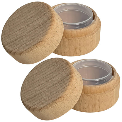 Toyosport 2 Pcs Wooden Tooth Box, Acrylic Jar, Double Layer Tooth Keepsake Box, Laser Engraved Cartoon, Rounded Edges, Lost Teeth Storage For Youngsters, Tooth Fairy Gift