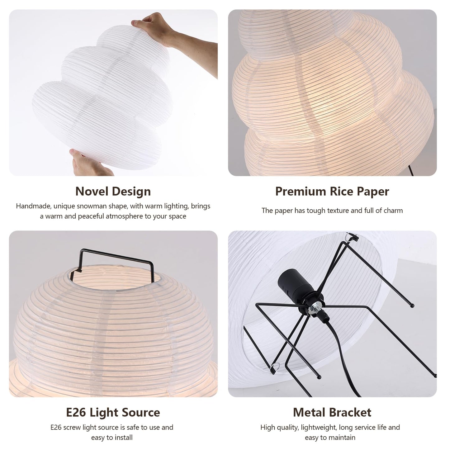 CMHSYTKE Noguchi Style Akari Floor Lamp, Rice Paper Lantern for Establishing A Warm and Cozy Ambiance in Any Room (Cloud), Japanses Floor Lamp