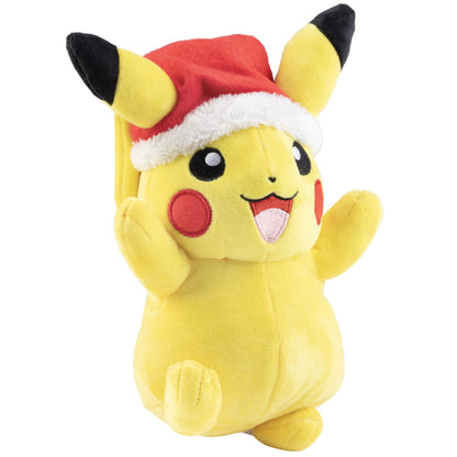 Pokémon 8" Holiday Pikachu Plush with Santa Hat Accessory - Officially Licensed - Generation 1 - Stuffed Animal Toy Figure - Christmas Stocking Stuffer Gift for Kids, Boys, Girls - 2+
