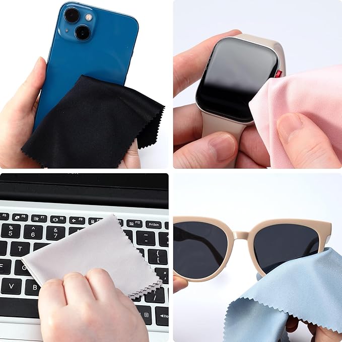 Vemiss 6 Pack Microfiber Glasses Cleaning Cloth, Wipes Lens Eyeglasses & Screens