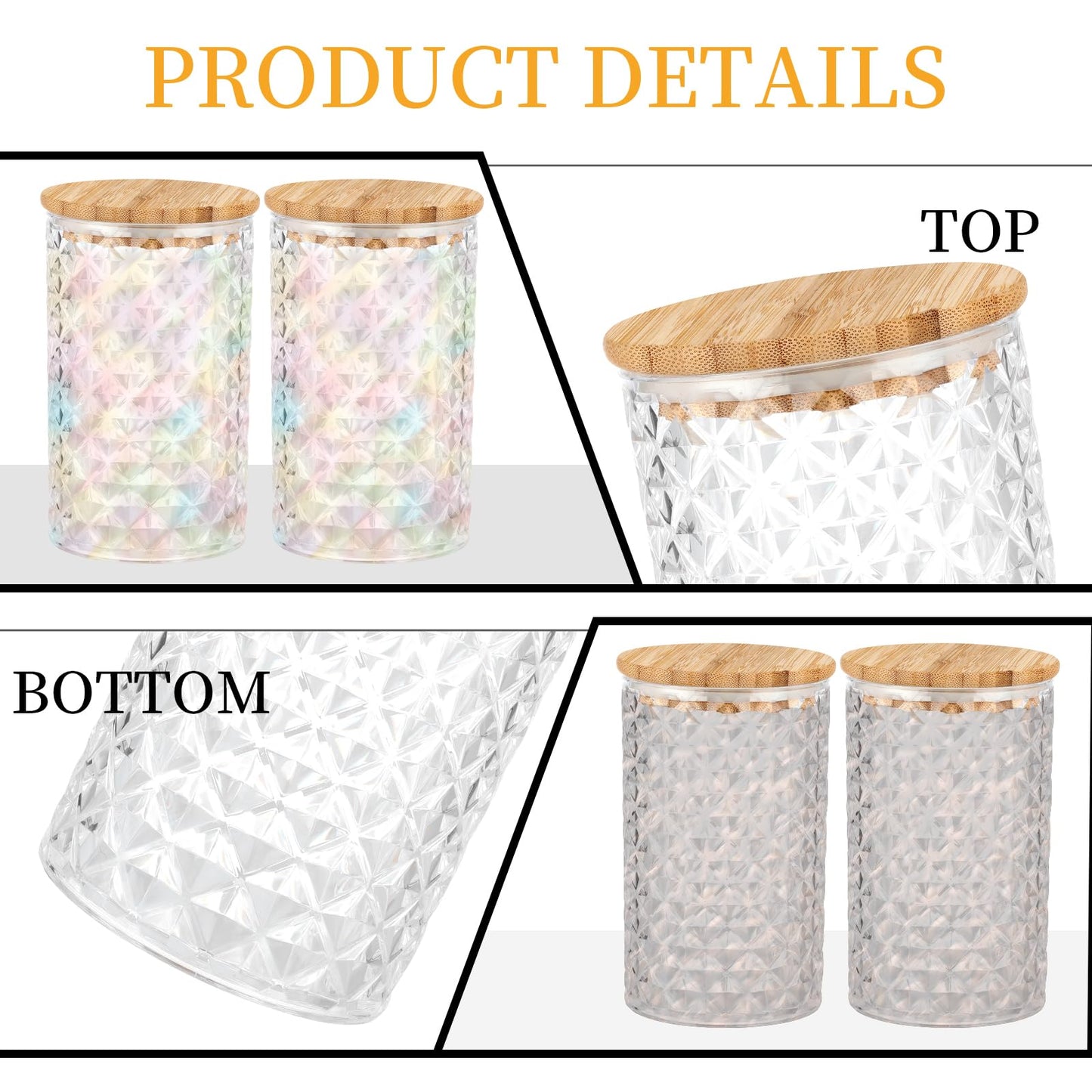 1200ML/42OZ Acrylic Bath Salt Jar with Wooden Scoop Bath Salt with Lids and Scoop Bath Salt Container Bath Salt Big Jar for Salt Candy Tea