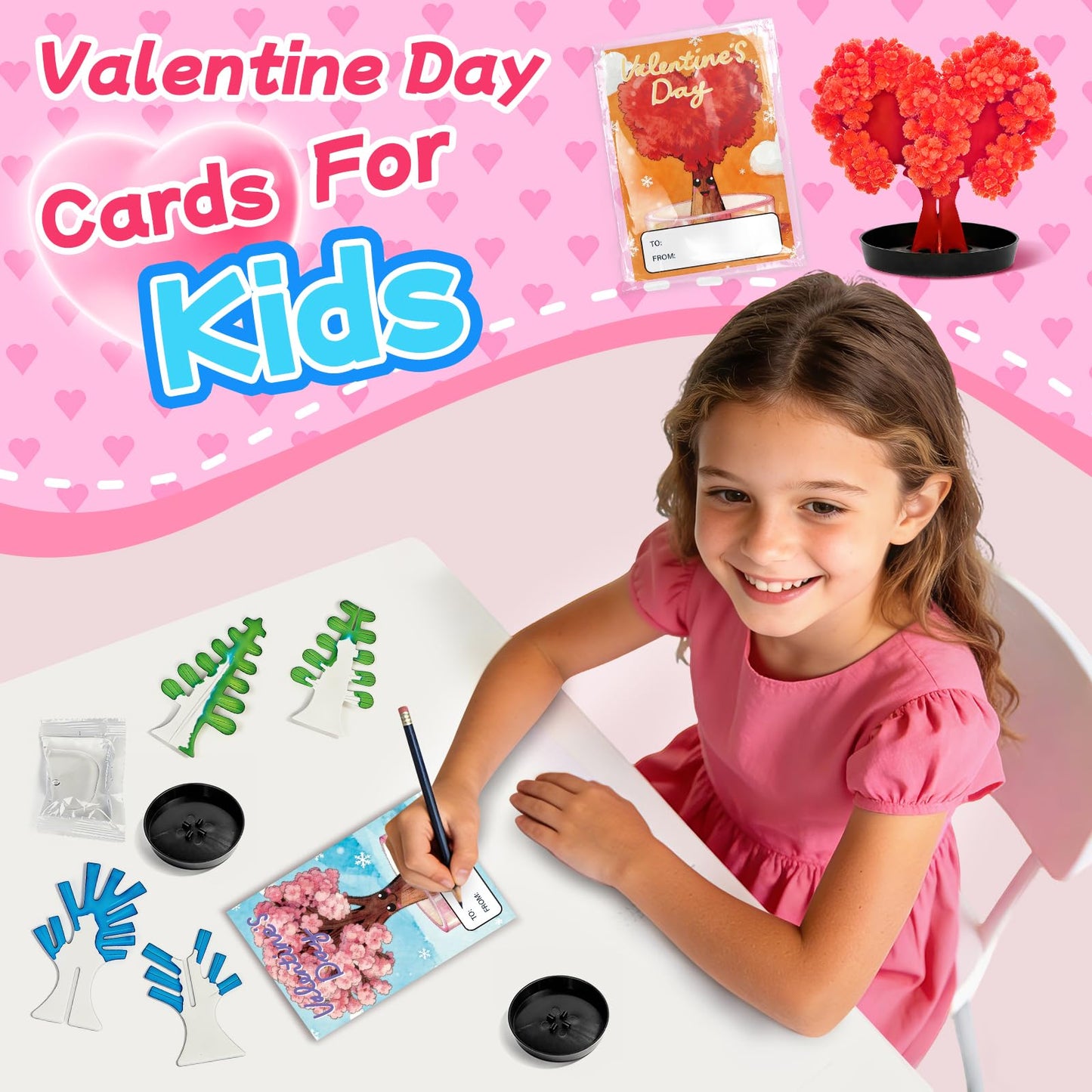Ppotyo 24 Pack Growing Crystal Trees Kit With Greeting Cards for Kids STEM Science Experiment Craft Party Favors School Classroom Gifts Exchange Goodie bags for Boys and Girls