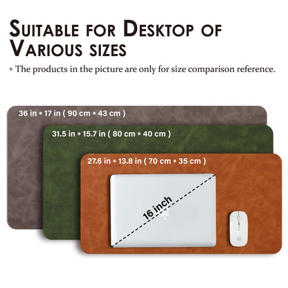 Distressed Leather Desk Mat - Non-Slip PU Desk Pad for Office and Home - Desk Organization and Accessories - Ideal for Large Mouse Pad and Desk Mats on Top of Desks(Forest Green,31.5"x 15.7")