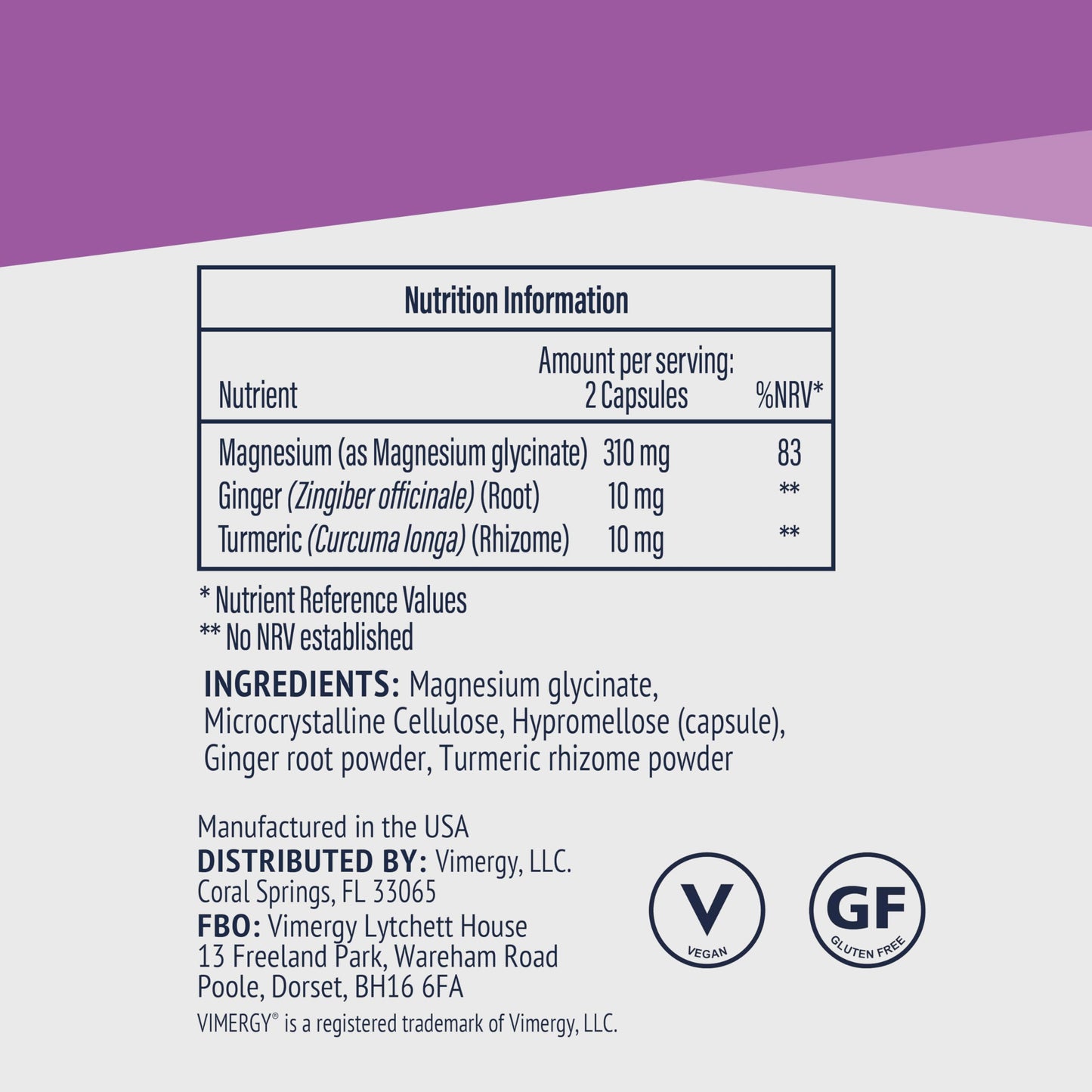 Vimergy Magnesium Glycinate Mineral Supplement – Trial Size 30 Servings – Supports Energy & Reduces Fatigue – Tummy-Friendly Magnesium Supplement – Turmeric & Ginger – Gluten Free Non-GMO Keto/Paleo