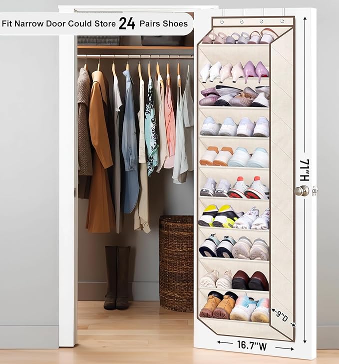SLEEPING LAMB Shoe Rack for Door, Kids Door Shoe Organizer for Closet hanger