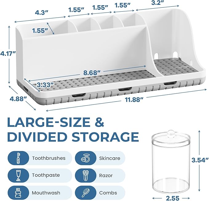 Bathroom Counter Organizers and Storage, Toothbrush Holders