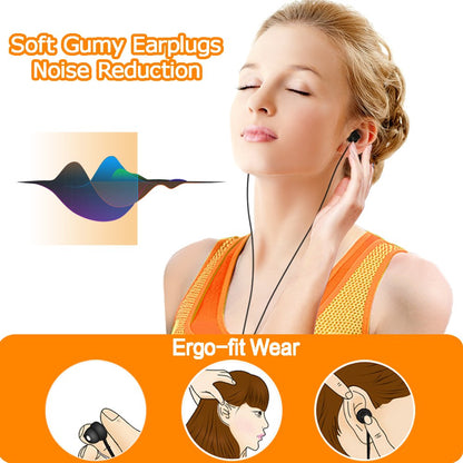 maxrock Sleep Earphones Earplugs, Comfortable Noise Isolating Sleep Earbuds Headphones with Ultra Soft Silicone Perfect for Insomnia, Side Sleeper, Snoring, Air Travel, Meditation/Relaxation(Black)