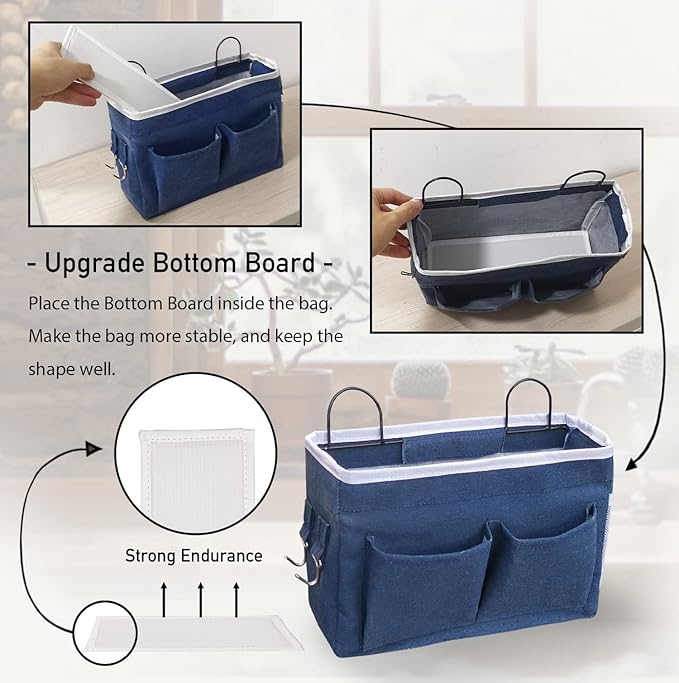 2pcs Middle Wall Hanging Organizer Bag, Linen Fabric Door Hanging Storage Basket