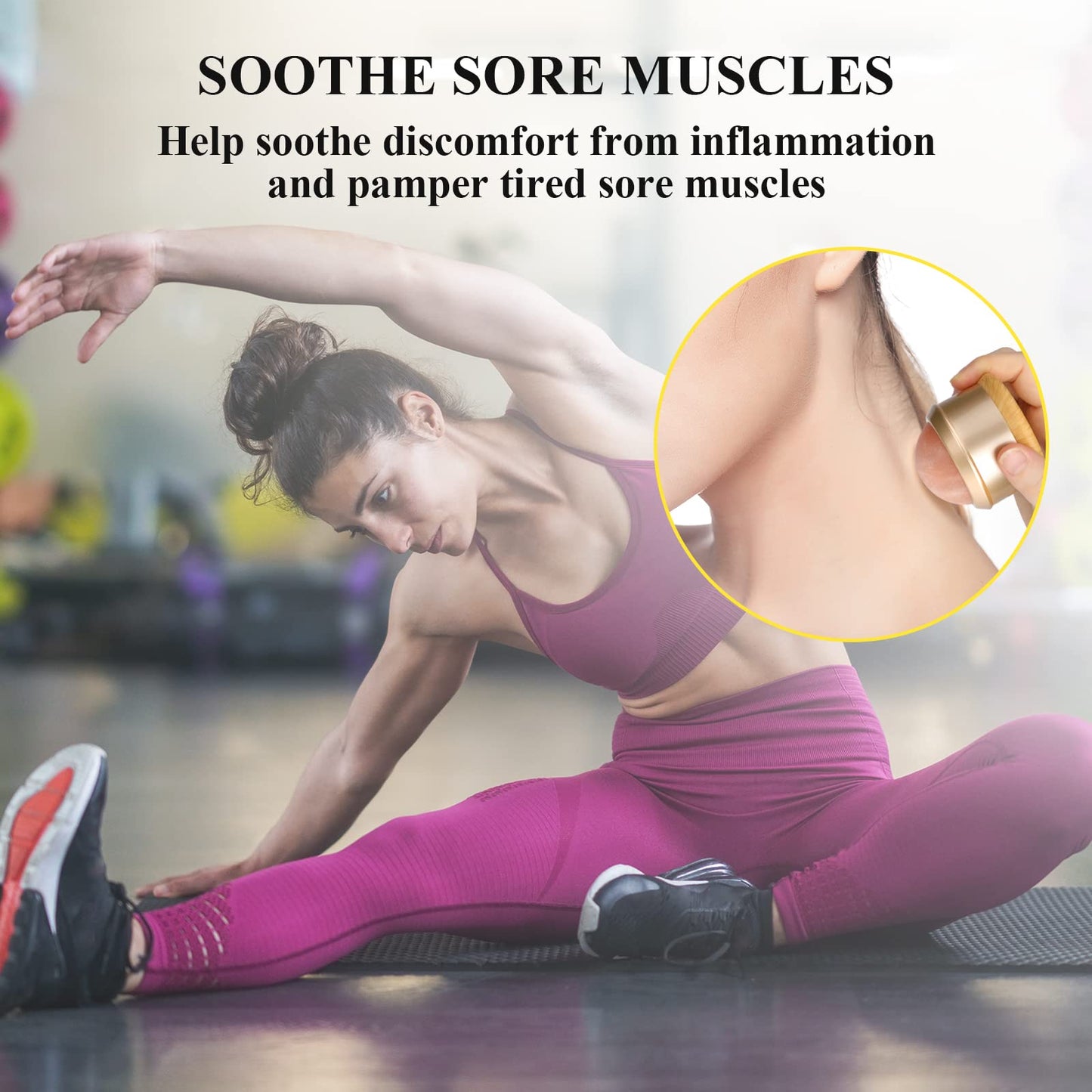gemshan Himalayan Salt Massage Ball - Full Body Roller Tool, Neck Back Arm Pain Relief