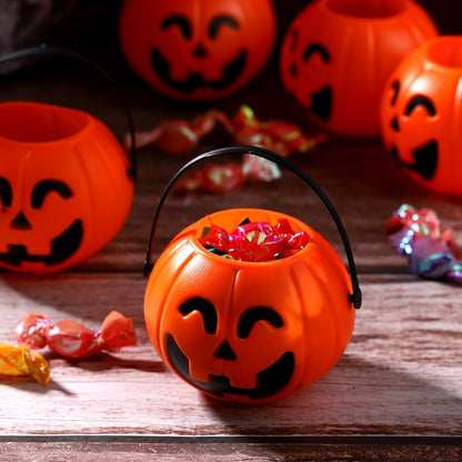 STOBOK 6pcs Halloween Pumpkin Bucket Trick or Treat Candy Basket Candy Holders for Girls Boys Halloween Party Supplies