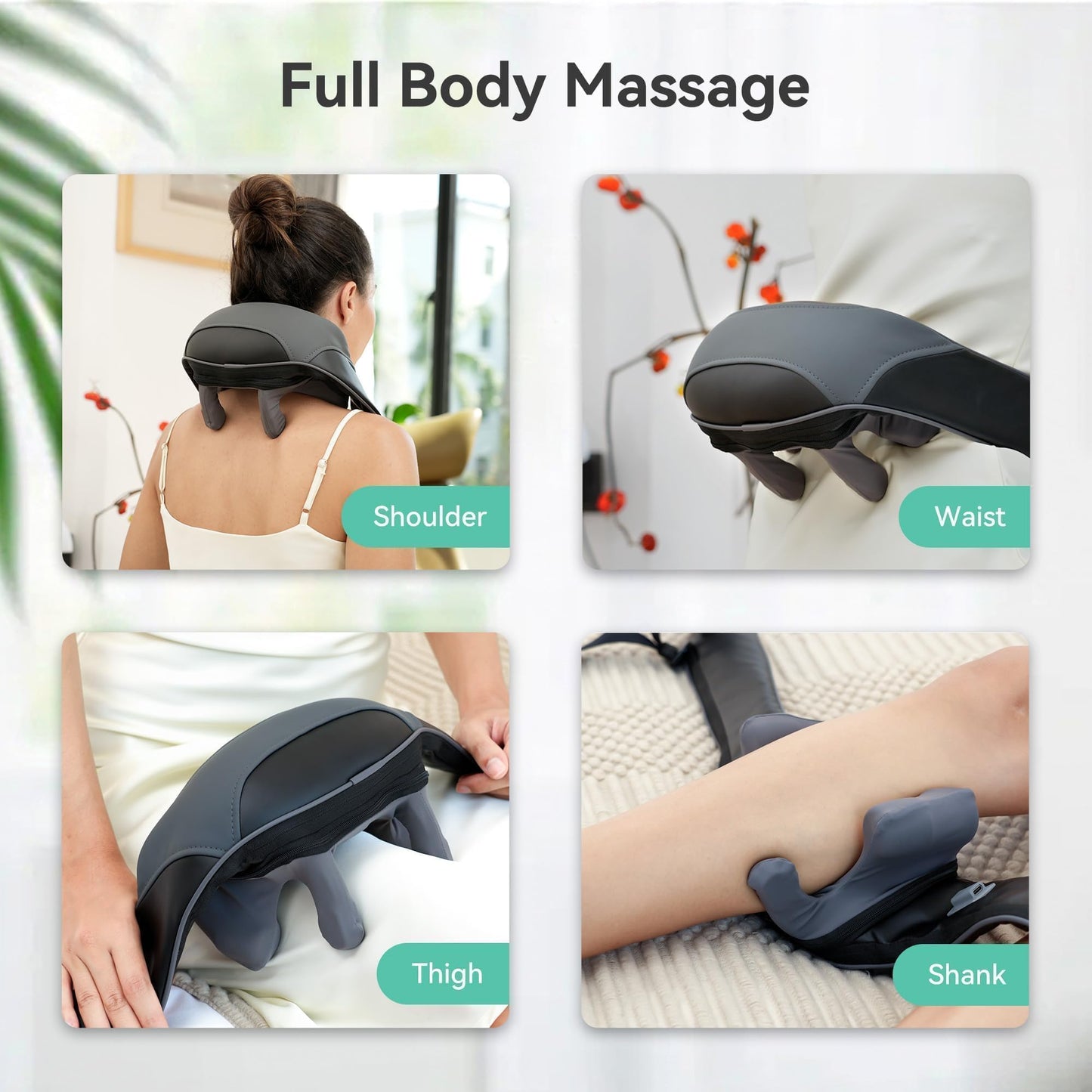 Snailax Cordless Neck Shoulder Massager with Soothing Heat, Fsa Hsa Eligible, Upgarded 4D Deep Tissue Kneading, Shiatsu Back Massager Pillow for Neck, Traps, Back, Gifts for Men Women Mom Dad