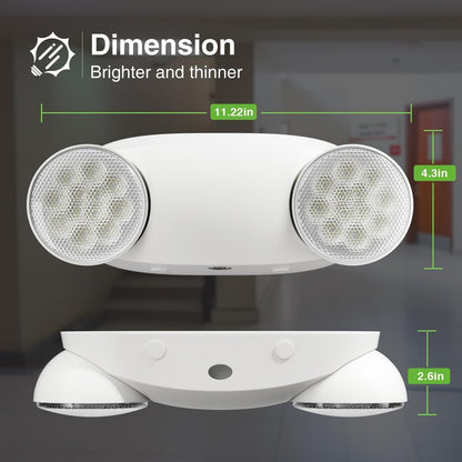 FREELICHT 4 Pack Emergency Lights for Business, with Battery Backup,Hard Wired, UL 924 Certified,AC 120/277V,Two Head Adjustable LED Emergency Lighting