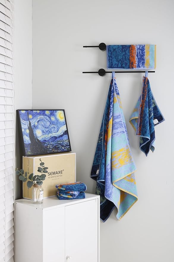 SEMAXE 18-Pack Bath Towel Set Include 6 Bath Towels, 6 Hand Towels, 6 Wash