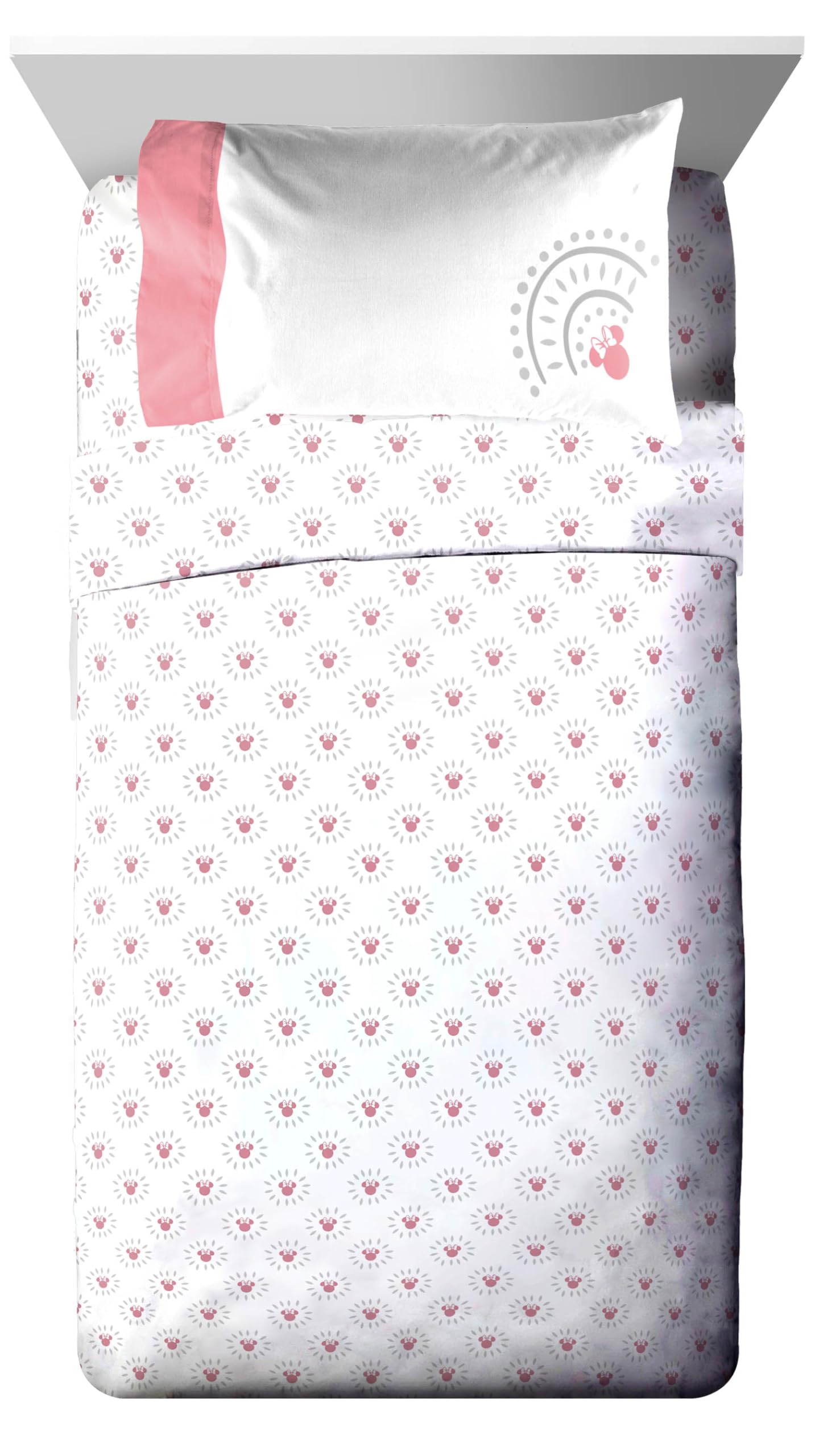 Disney Minnie Mouse Twin Comforter Set - 5 Piece Bedding Includes Sheet Set & Pillow Covers - Super Soft Cozy Pink Mandala Bedding
