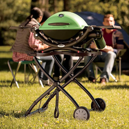 Weber Portable Cart/For Q Series Gas Barbecues, Foldable Design with Wheels, Built-In Wire Transport Handle, 16.5 x 75.5 x 71.5 cm (Collapsed), 63.5 x 53.5 x 71.5 cm (Raised)