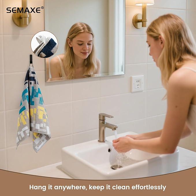 SEMAXE Hand Towels for Bathroom, 100% Cotton Towels