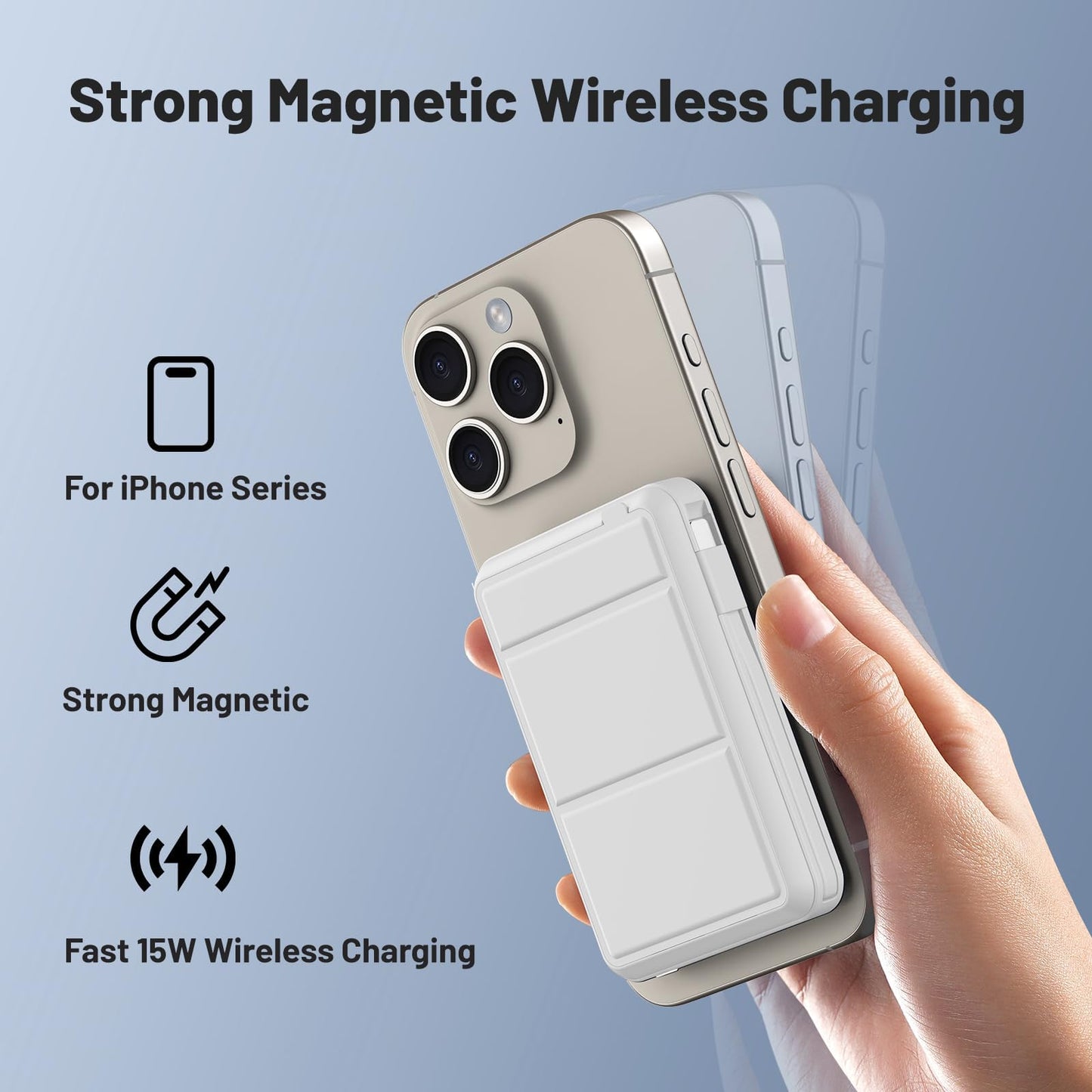 Azmuth for Magsafe Battery Pack, 10000mAh Magnetic Power Bank 22.5W PD Fast Charging with LED Display Wireless Portable Charger for Magsafe with Stand for iPhone 17/16/15/14/13/12/Pro/Pro Max
