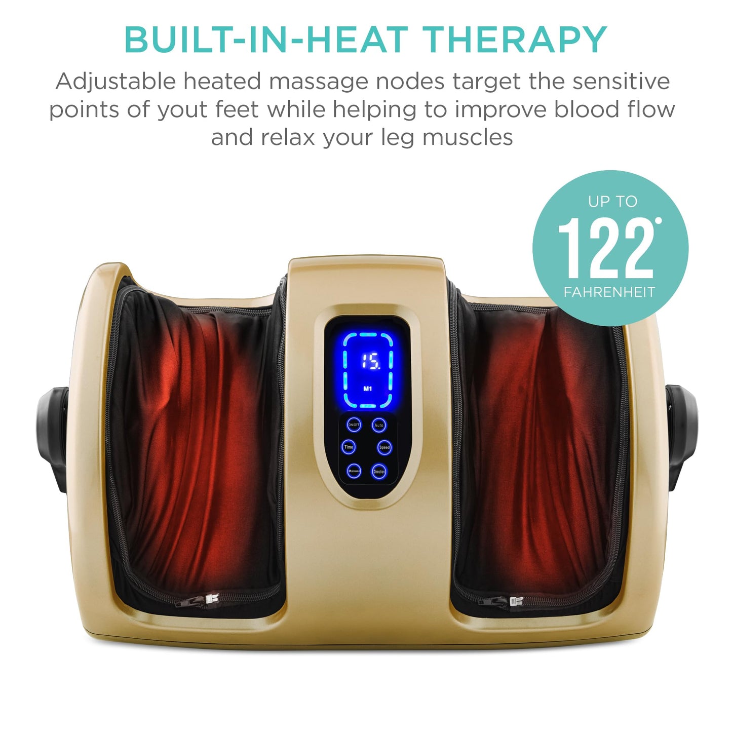 Best Choice Products Heated Shiatsu Foot Massager for Pain Relief, Plantar Fasciitis, Neuropathy, Blood Circulation w/Compact Design - Burgundy