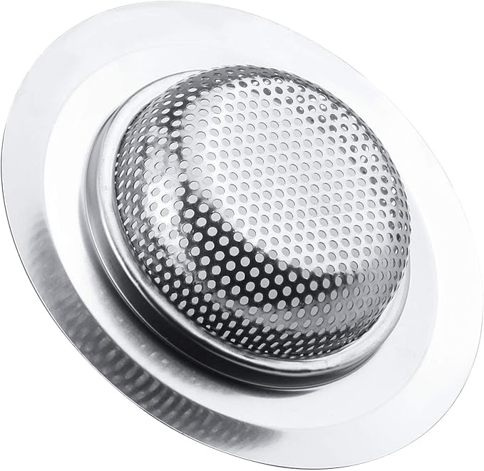 2 Pcs Kitchen Sink Strainer, Stainless Steel Drain Cover, Large Wide Rim 4.5"