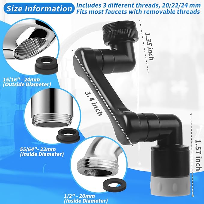 1080° Swivel Faucet Extender