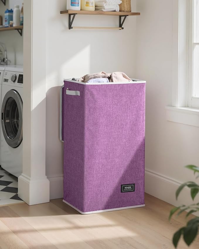 SOLEDI Laundry Hamper with Lid 100L Large & Tall Collapsible Laundry Basket