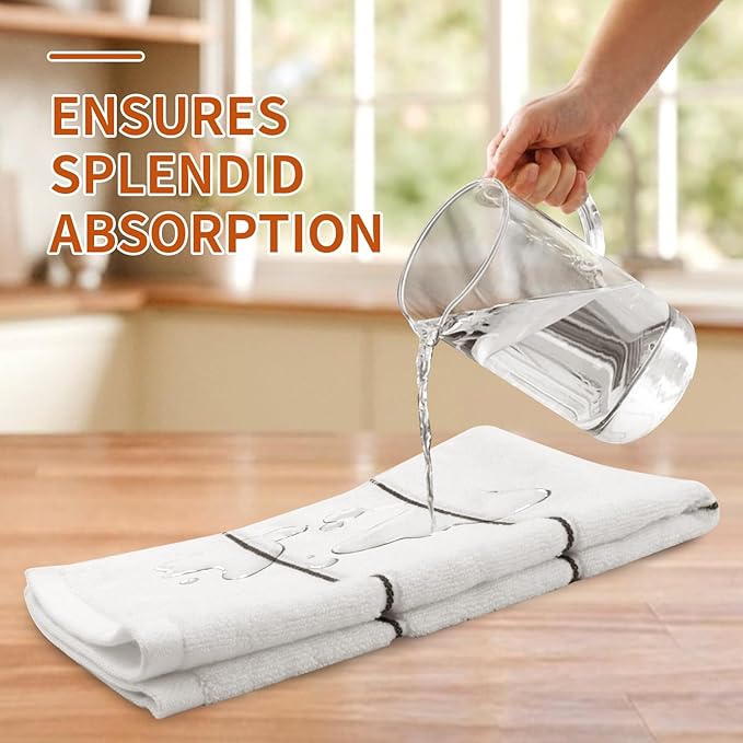 White 3 Pack Hand Towels, 100% Cotton, Highly Absorbent and Soft Feel Towels