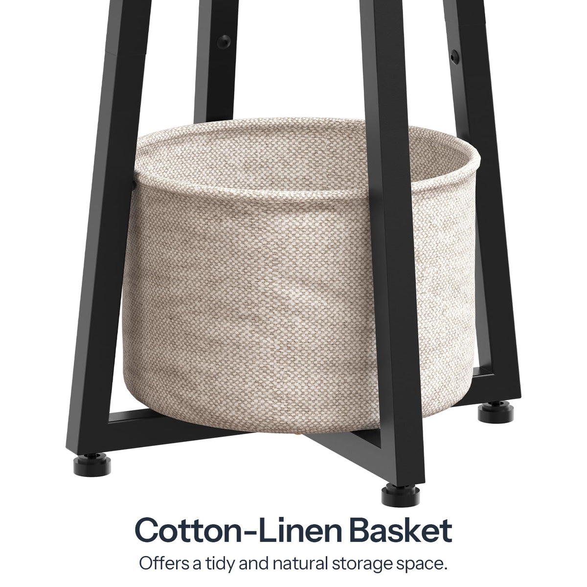 HOOBRO Small Round Side Table, 2-Tier Round Sofa End Table, Compact Nightstand with Cotton Linen Storage Basket, for Small Space, Living Room, Bedroom, Dorm, Rustic Brown BF183BZ01