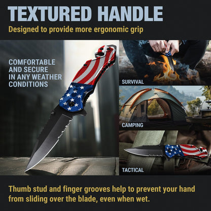 Legal Pocket Knife with American Flag - Folding Sharp Blade - Small Patriotic Knives fo EDC - United States Gifts - Best for Men Boys Teenagers - Nice Tool US - Gift Idea fo Men & Women 6680 F