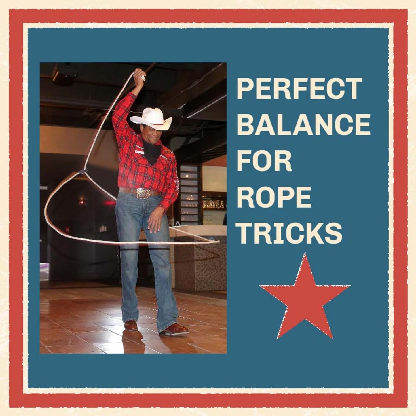 Western Stage Props - Cotton Trick Rope Lasso |Cowboy and Cowgirl | Beginner or Advanced Lariat Looper for Kids and Adults, 15 Foot | Made in USA