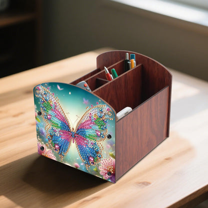 Tontut Diamond Painting Kit Storage Box, Beautiful Butterfly 5D DIY Open Multi-Compartment Organiser Box, for Storing Desktop Items, Handmade Creative Gift