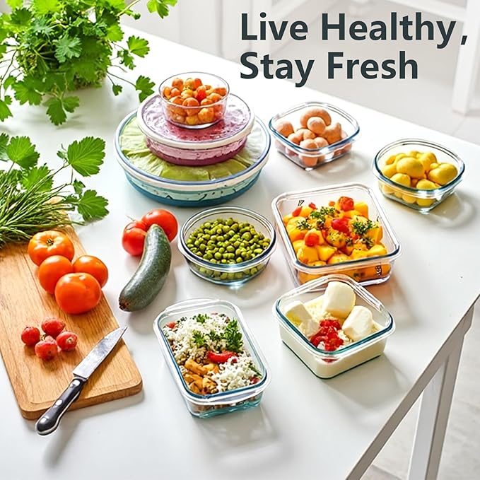 12 Pack Glass Food Storage Container Set