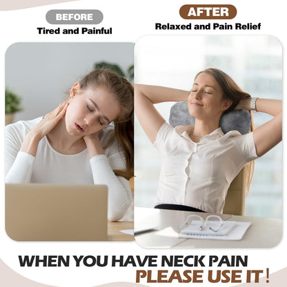 1 Pc Neck Pillow for Recliner Headrest Pillow Bone Shaped Chair Plush with Adjustable Strap Neck Support and Pain Relief Curve Head Cushion for Car Travel Airplane (Grey)