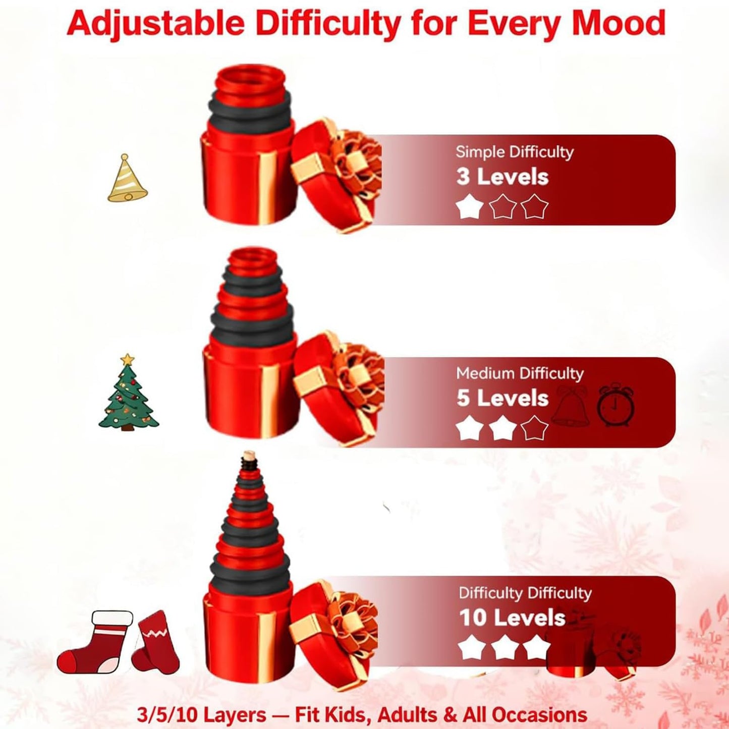 Annoying Nested Screw Gift Box, Annoying Gift Box, 10 Layer Reusable Prank Gifts Boxes for Cash and Small Surprises,Funny Money Puzzle Boxs for Birthday Christmas White Elephant Party (Red Gold)
