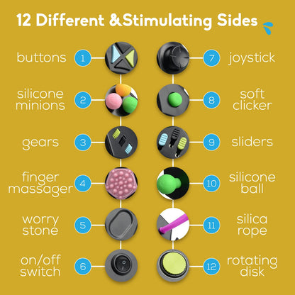 PILPOC Fidget Cube Dodecagon for Reducing Anxiety, Fidget Toy for Adults and Kids, Anxiety Cube Toy – Black