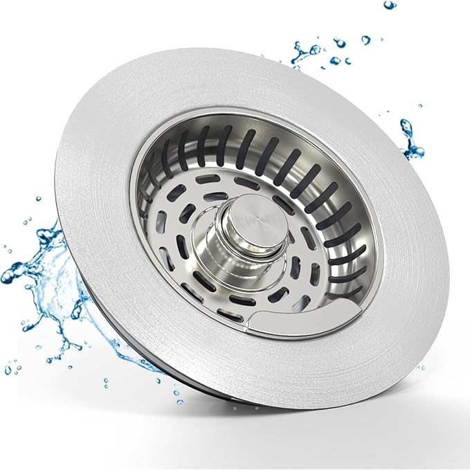 Semour 3 in 1 Kitchen Sink Drain Strainer, 304 Stainless Steel Kitchen Sink
