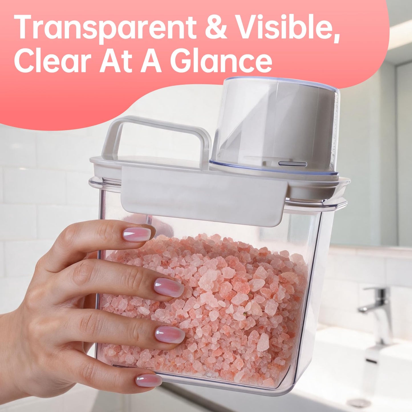 Vekniqo Epsom Salt Container with Scoop Cup-1100ml(37oz)