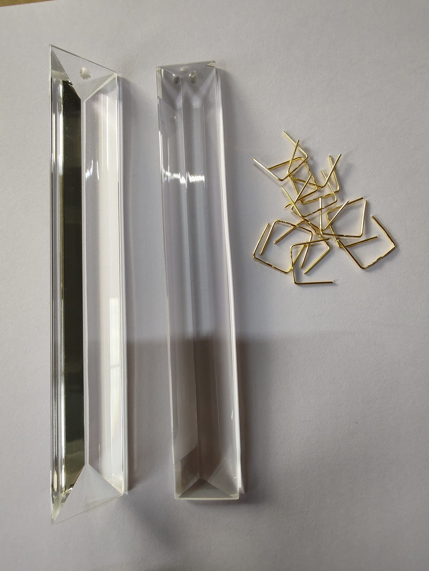 A AXILIXI Chandelier Crystals Replacement 12 Pcs Crystal Prisms with Hooks for Crystal Chandeliers K9 Crystals Acessory